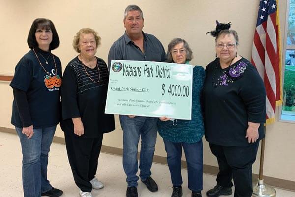 A group of city and park district officials, during the Kahl park improvements dedication ceremony